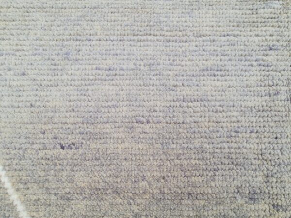 Grey and White Moroccan Hand Knotted Wool Rug - Image 8