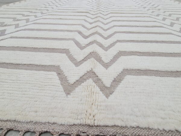 Afghan Kilim Brown and White Moroccan Hand Knotted Wool - Image 4