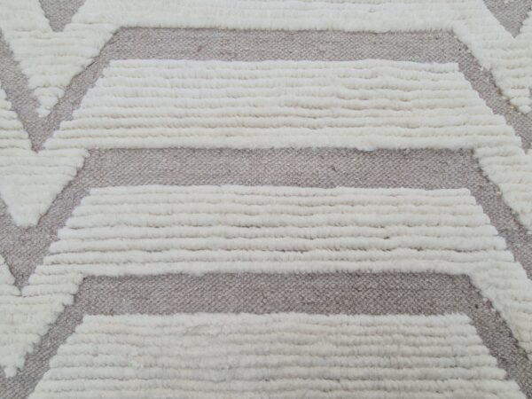 Afghan Kilim Brown and White Moroccan Hand Knotted Wool - Image 8