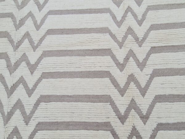 Afghan Kilim Brown and White Moroccan Hand Knotted Wool - Image 9