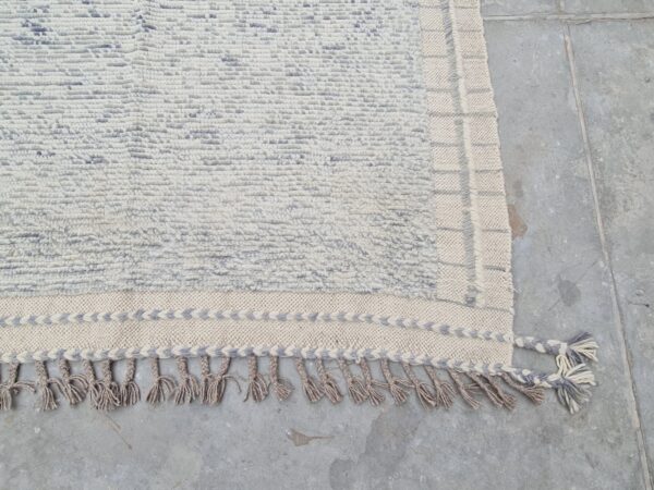 Black and Grey Moroccan Hand Knotted Wool Rug - Image 4