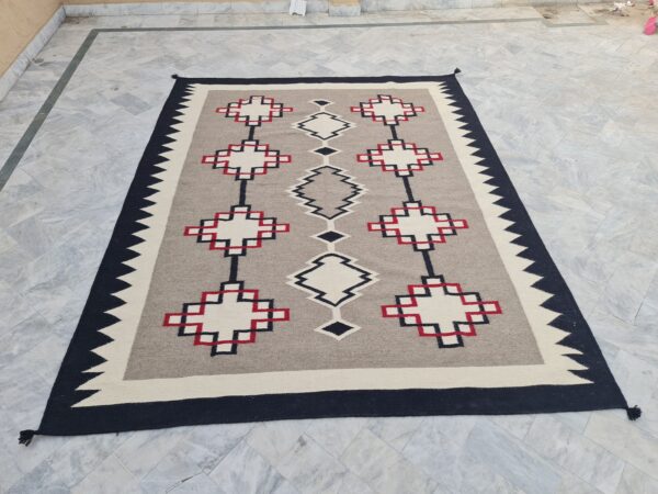 Grey and White Moroccan Hand Knotted Wool Rug