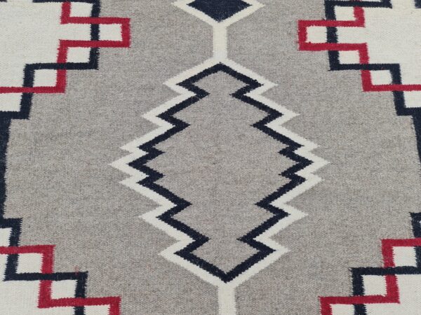 Grey and White Moroccan Hand Knotted Wool Rug - Image 9