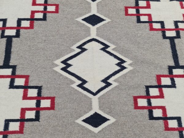 Grey and White Moroccan Hand Knotted Wool Rug - Image 7