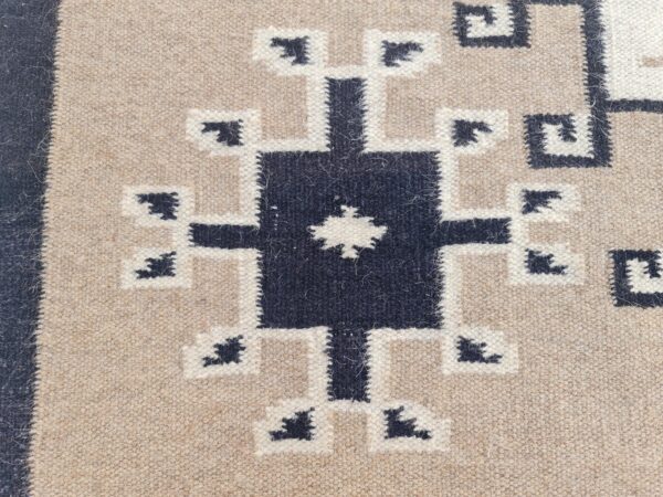 Brown, Black, and Multicolor Navajo Flatweave Wool Rug - Image 6