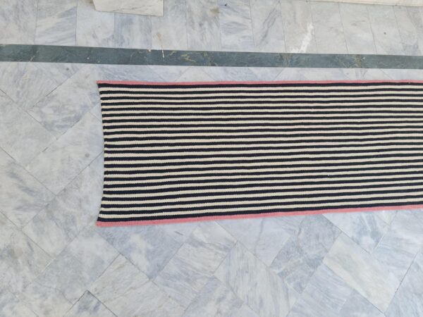 Flatweave Wool Runner in Black and White for High-Traffic Areas - Image 2