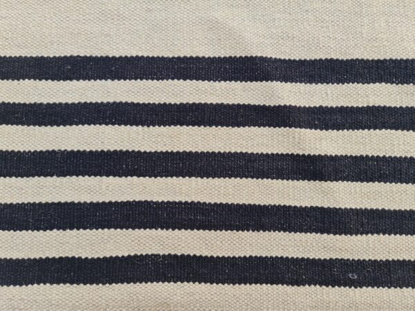 Black and White Striped Flatweave Wool Runner - Image 6