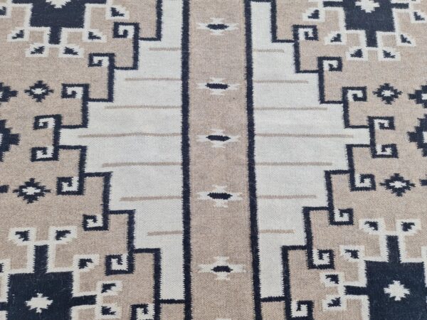 Brown, Black, and Multicolor Navajo Flatweave Wool Rug - Image 5