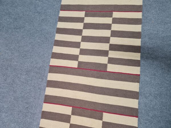 Bold Red and White Striped Flatweave Wool Rug for a Vibrant Pop of Color - Image 6